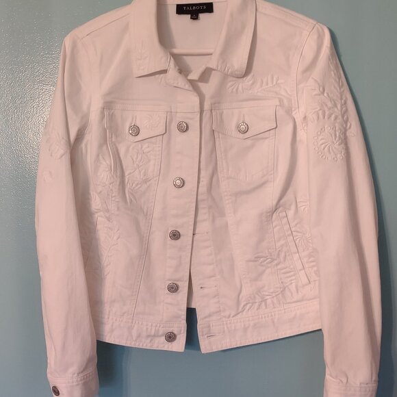 Talbots white jean jacket, size S. - Picture 1 of 7